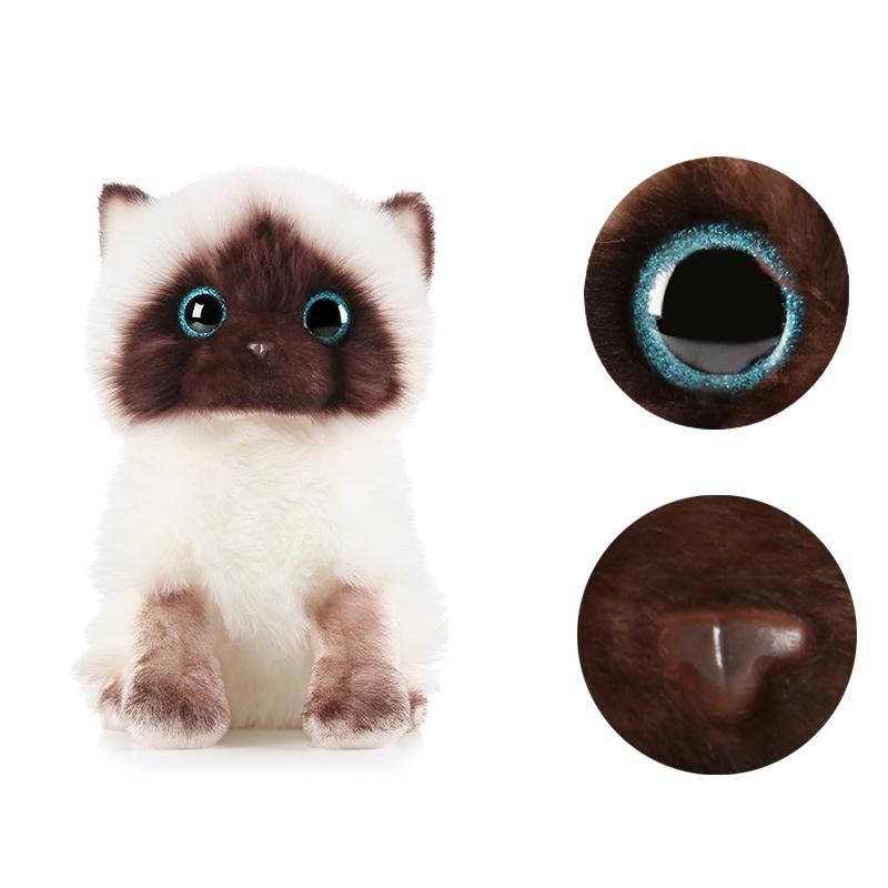20cm/26cm Siamkatze Plüschtier Niedlich Weich Geschenk Blaue Pailletten Augen Puppen