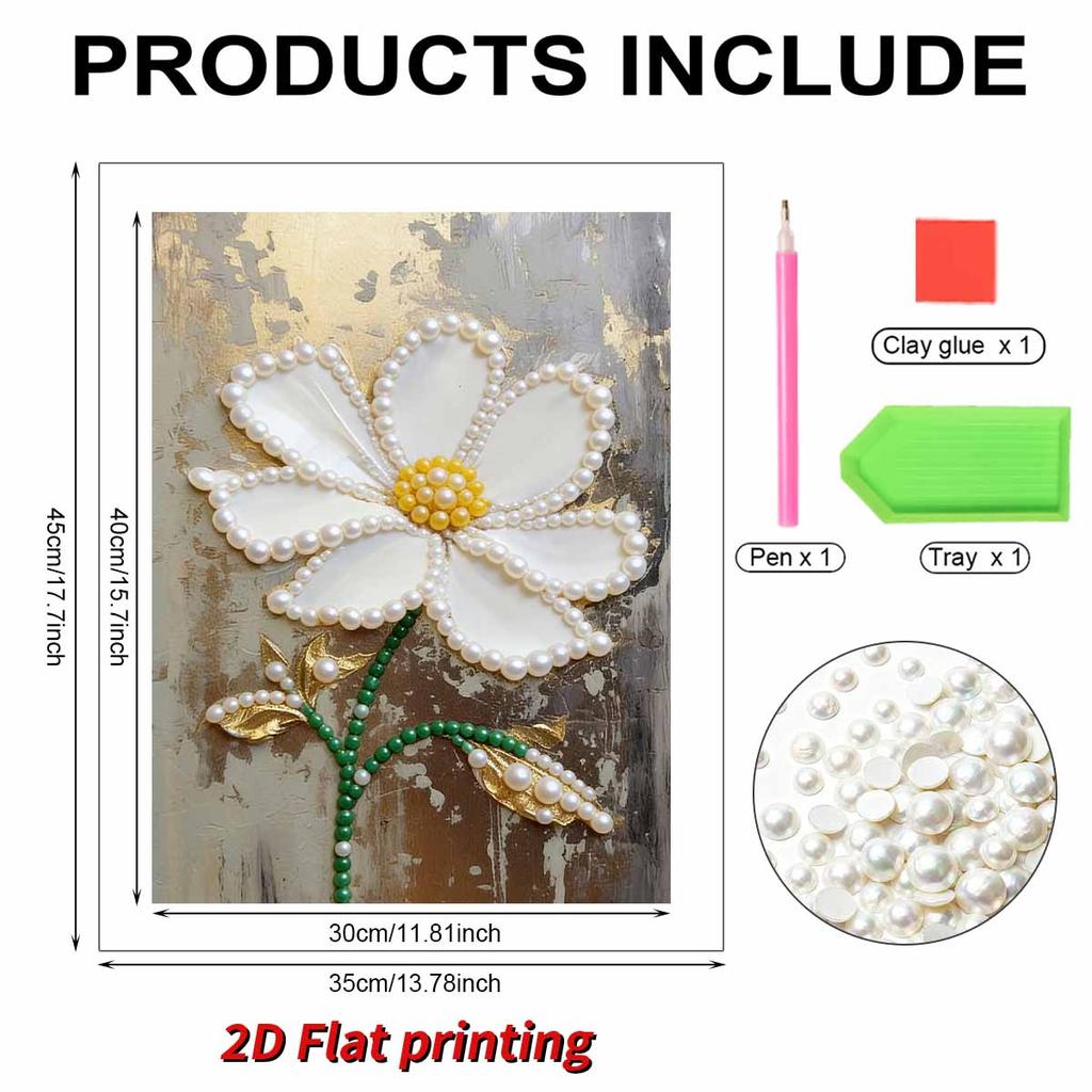 DIY Pearl Painting Set Bouquet Pattern Home Decoration Handmade Sticky Diamond Creative Canvas Pearl Art Painting Crafts Perfect Gift