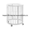 INS Bolin Multifunctional Solid Wood Round Baby Bed: Convertible Twin and Co-Sleeping.