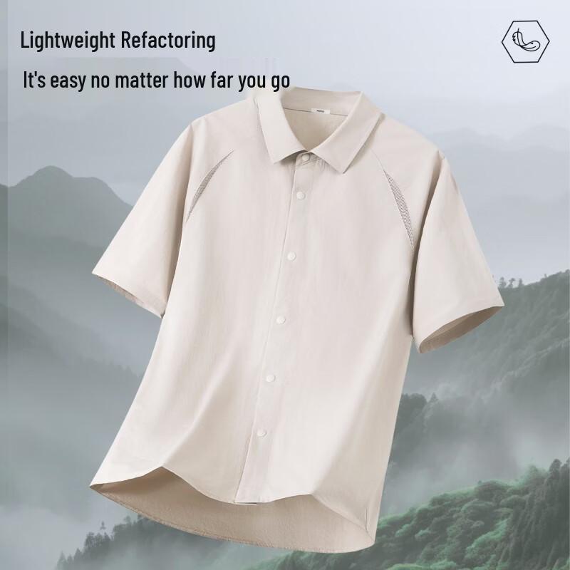 MINISO Men's American Style Mesh Breathable Short Sleeve Shirt