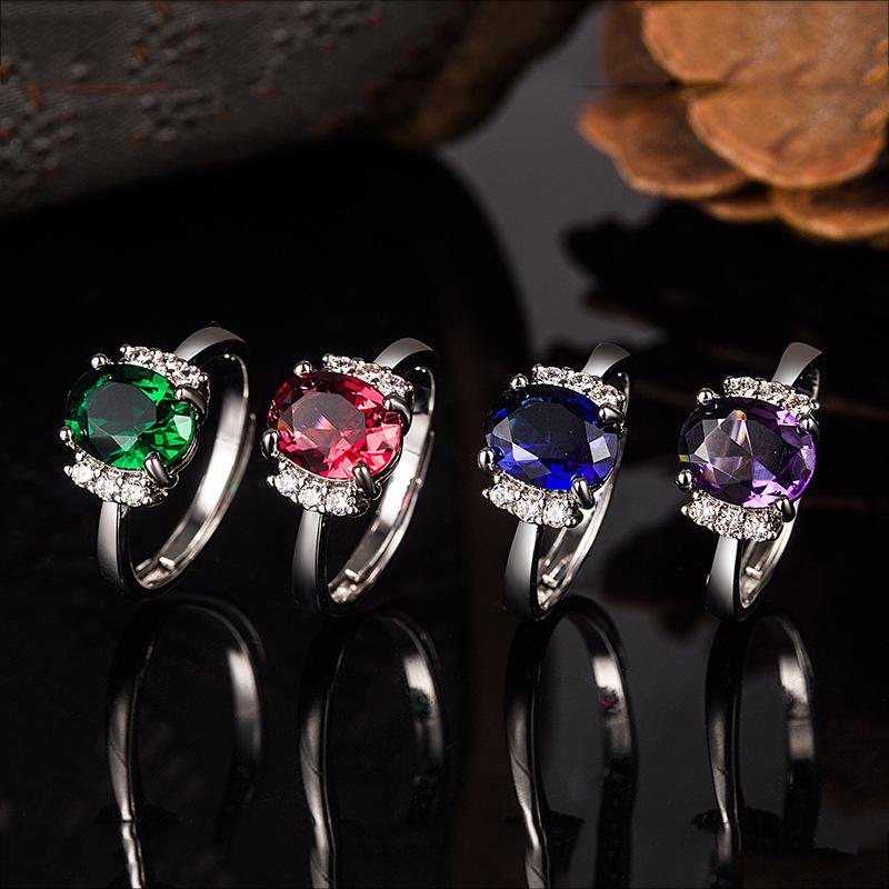 Lindon Classic Copper Alloy Zircon Ring Ladies Jewelry Wedding Promise Party Gift