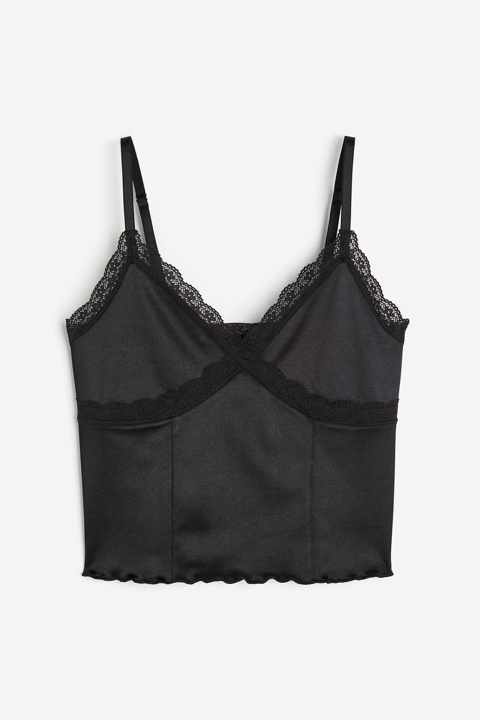 

Топ с бретелями и кружевной отделкой