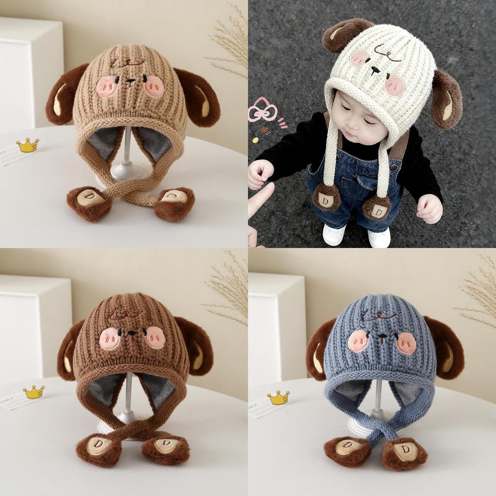 Baby Knit Hat Cute Dog Cartoon Kids Winter Warm Beanie For Children Children