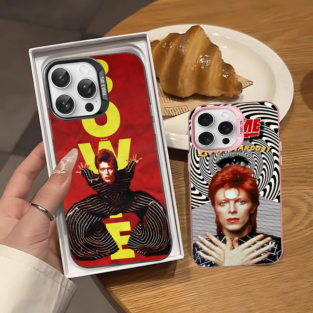 Classic D-DavidS Singer B-BowieS Phone Case For IPhone 17 16 15 14 11 12 13 Pro Max Pro Plus Colored Silver Cover