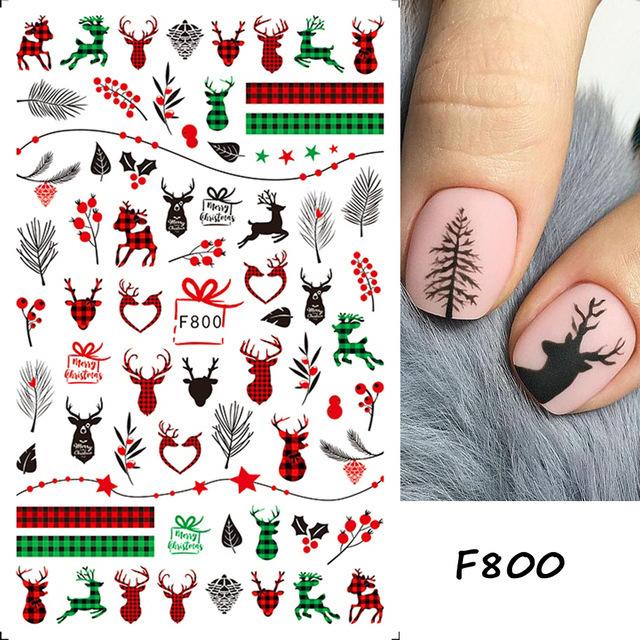 1 Sheet 3D Christmas Nail Sticker Foil for Nails Art Decoration Elk Snowflakes Nail Decals Manicure Supplies