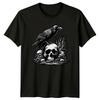 Dark Art Krhen Rabe Vogel Herren T Shirt Gothic Vintage Washed Versatile Stretched Unisex Homme Stylish Comfortable Graphic