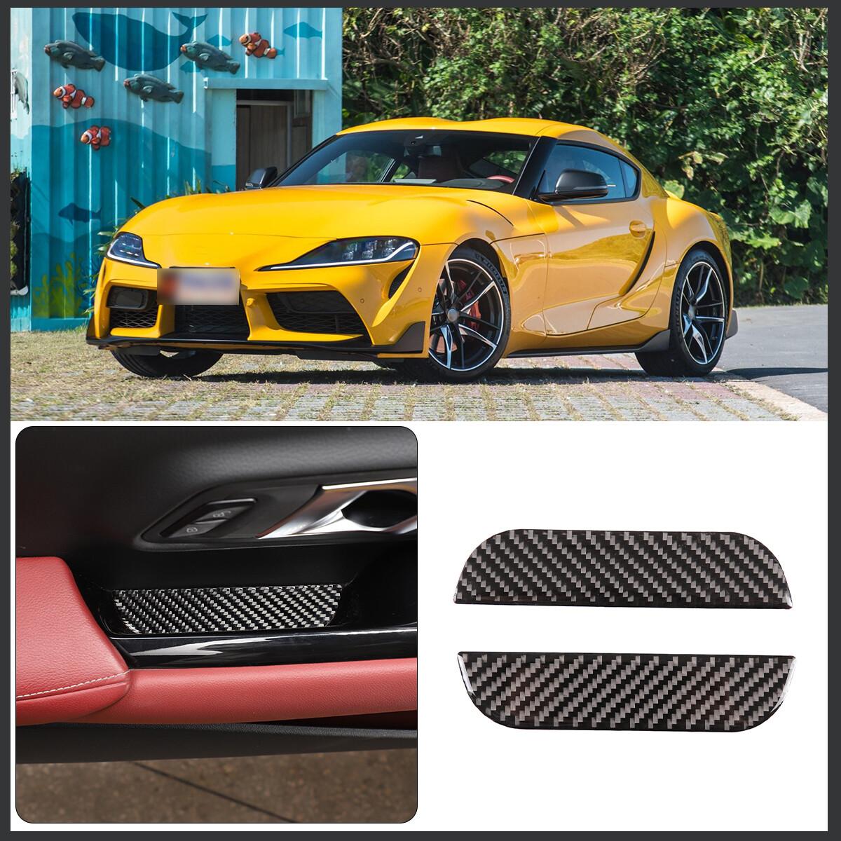 Real Carbon Fiber Window Lift Groove Mat Trim For Toyota Supra A90 19-24
