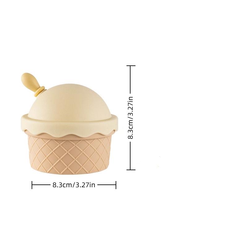 Eiscreme-Form Kopfhautmassagekämme mit Deckel und Spiegel Shampoo-Massagebürste für Kinder Haarwäsche Salon Friseurwerkzeug