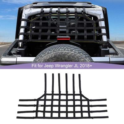 Mesh Cargo Net Trunk Cargo Net for Jeep Wrangler JL 2018 Up 1 PC Black