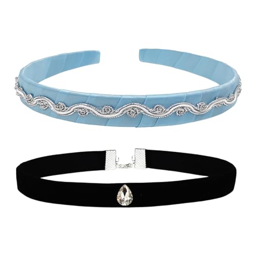 

[monoii] Cinderella Headband Choker, Kids Princess Hairband, Princess Dress-Up Hair Accessory, Halloween Accessory e0148