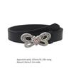 Shinning Rhinestone Waist Belts with Heart&Butterfly Buckle for Rock Fan Adjust Belt for Teens Female Jeans Skirt