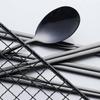 4 Sets Korean Chopsticks Korean Spoons Black Stainless Steel Chopsticks Spoon Service for 4 People