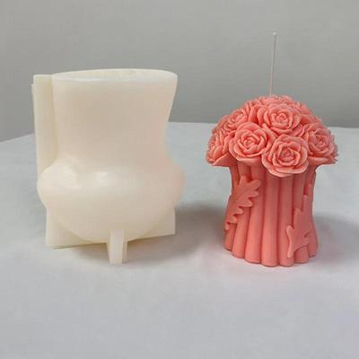 DIY Aromatherapy Plaster Resin Soap Silicone Mold for Candles Bouquet of Roses Handmade 3D Crafts Home Candle Making Supply