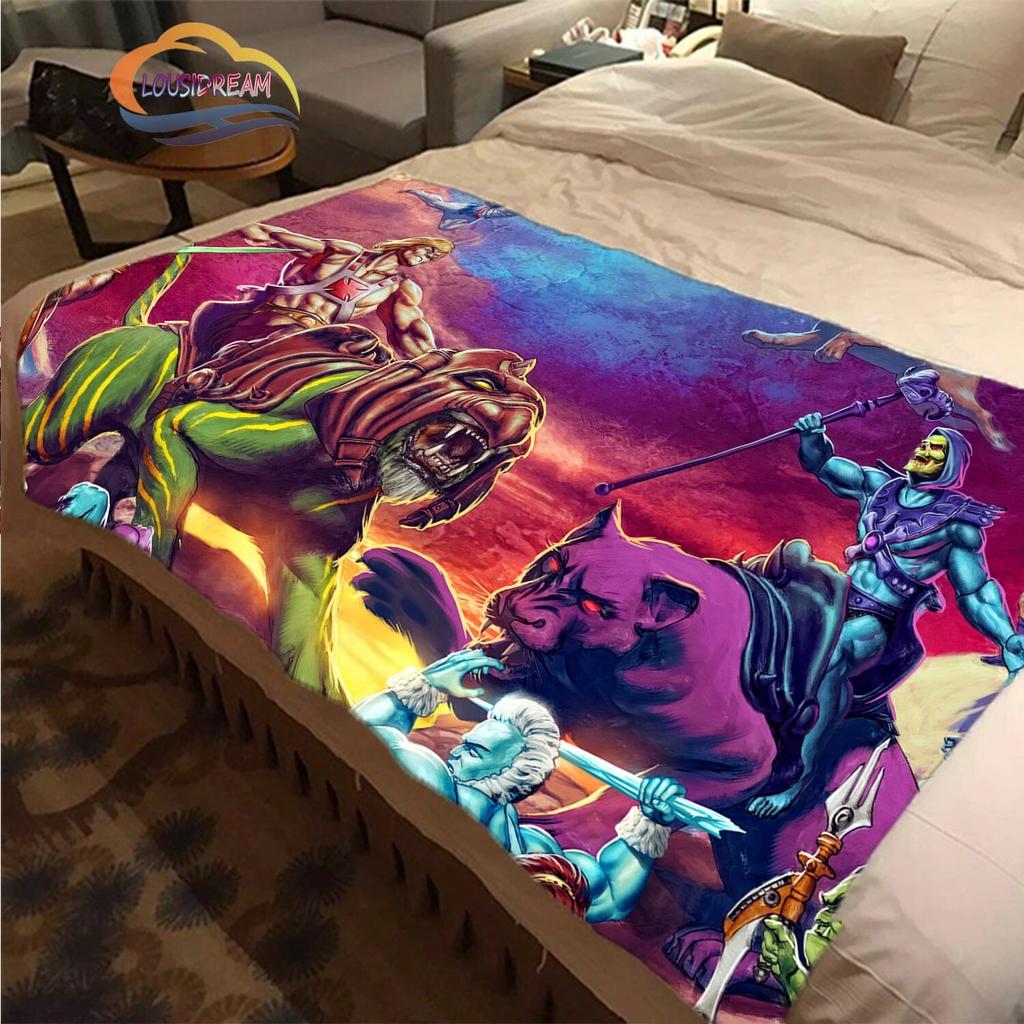 Cartoon Masters of the Universe wool blanket Jindian animation cashmere  fashion  Portable Flannel Warm camping