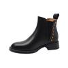 Fashion 2025 Autumn/Winter Women Boots Genuine Leather Women Shoes Round Toe Chunky Heel Shoes Ankle Boots Modern Chelsea Boots