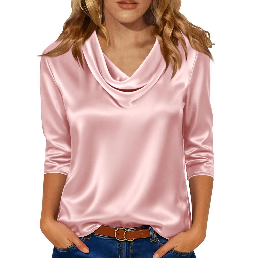 Bluse Für Damen Festlich 3/4 Langarm Hemden Business Casual Outfit Oberteile