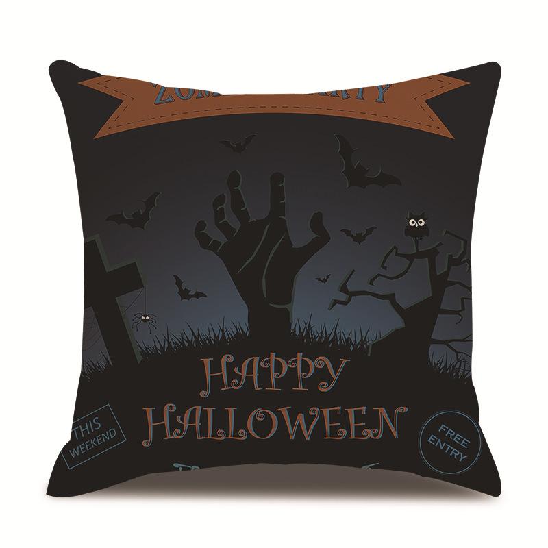 Halloween Linen Pillow Cover Printed Pillow Cover