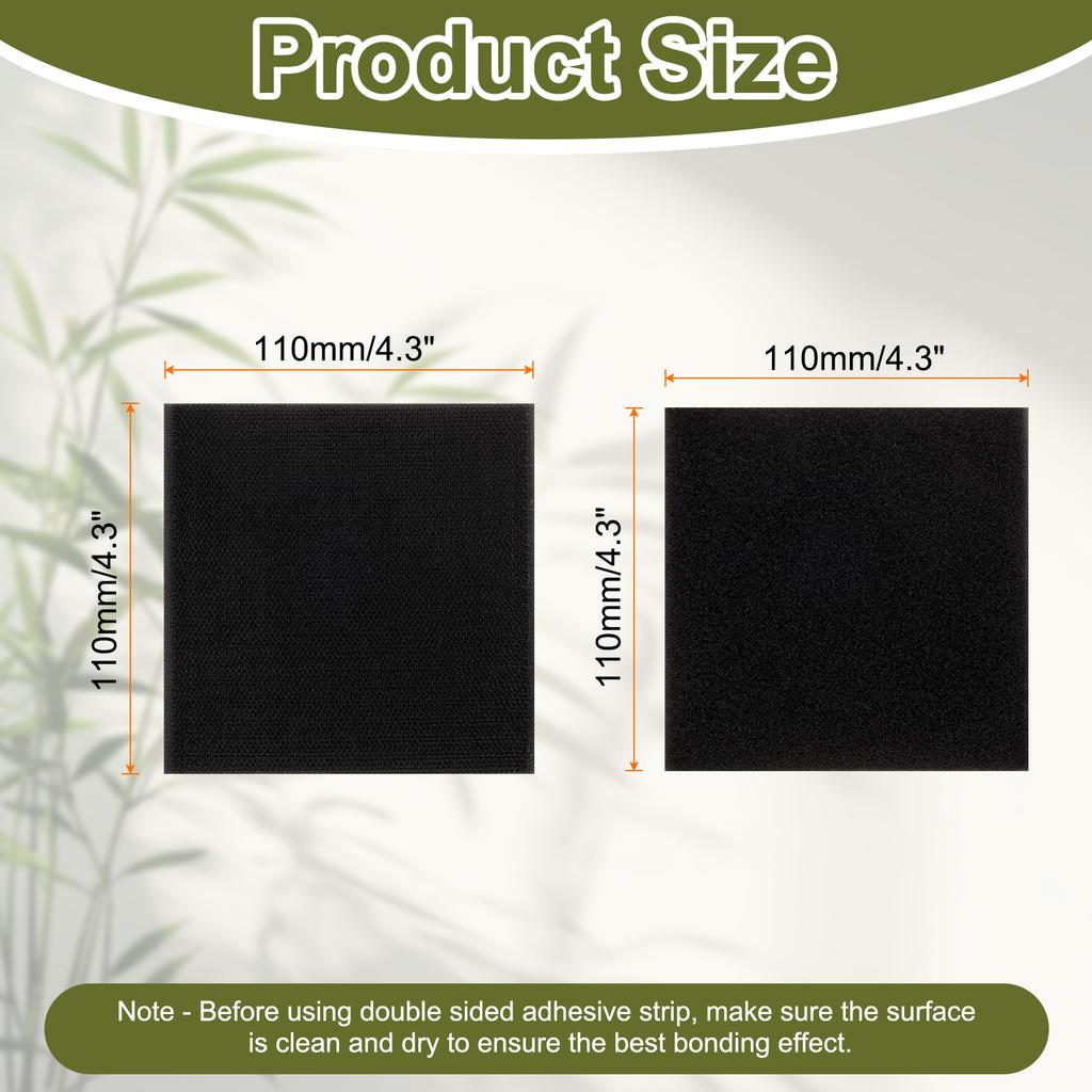 Strong Self-Adhesive Hook and Loop Fastener Tape Rectangle Nylon Sticker Adhesive Tape For Home Office Car DIY Craft Black