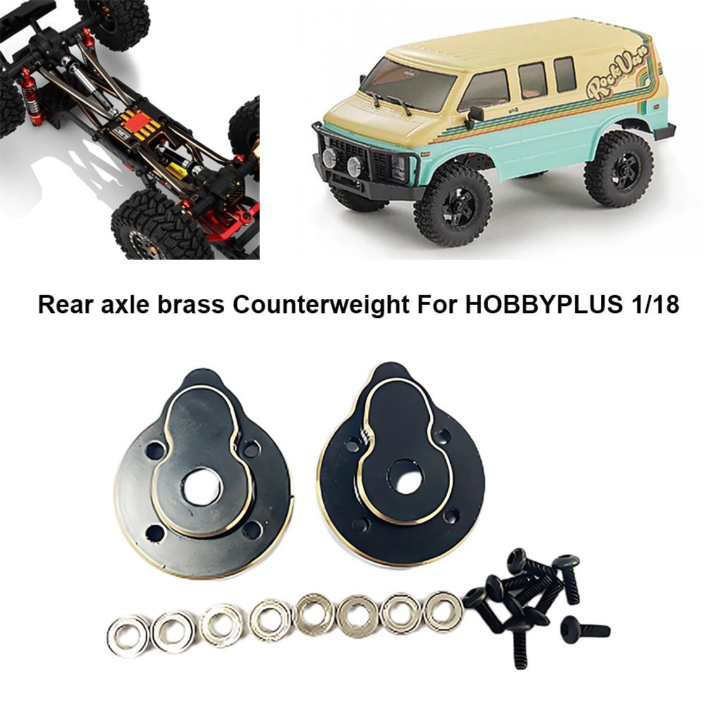 2pieces Brass Counterweight CR18P Rear Hub Carrier For Hobby Plus 1/18 Rock Van Boost Stability