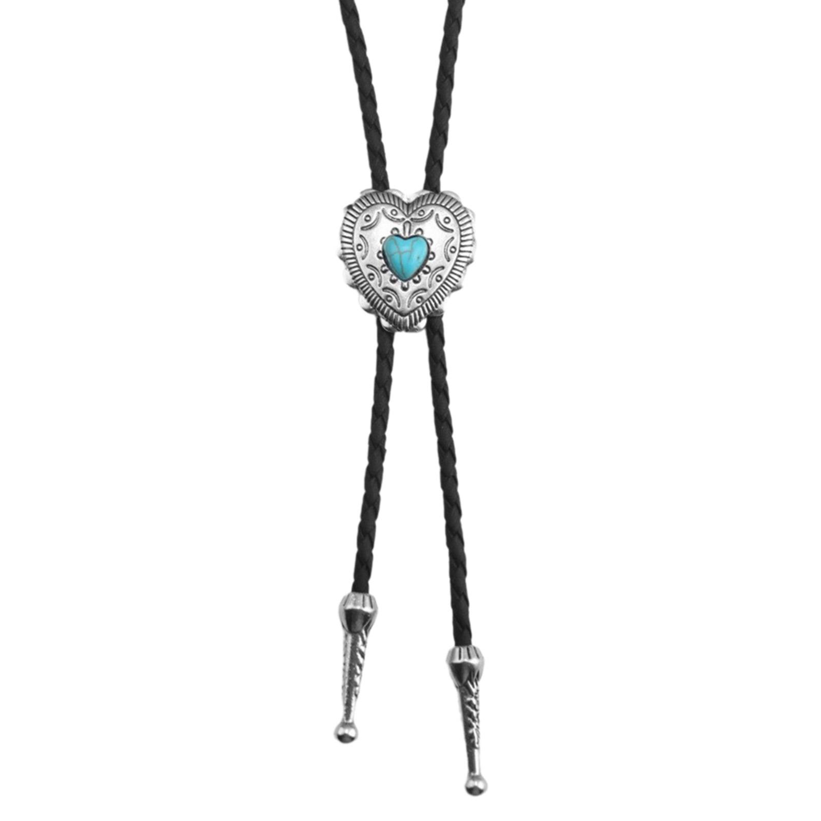 

Винтажный вестерн ковбойский галстук-боло галстук в форме сердца панк-лариат ожерелье аксессуар для костюма галстук-боло вестерн чёрный