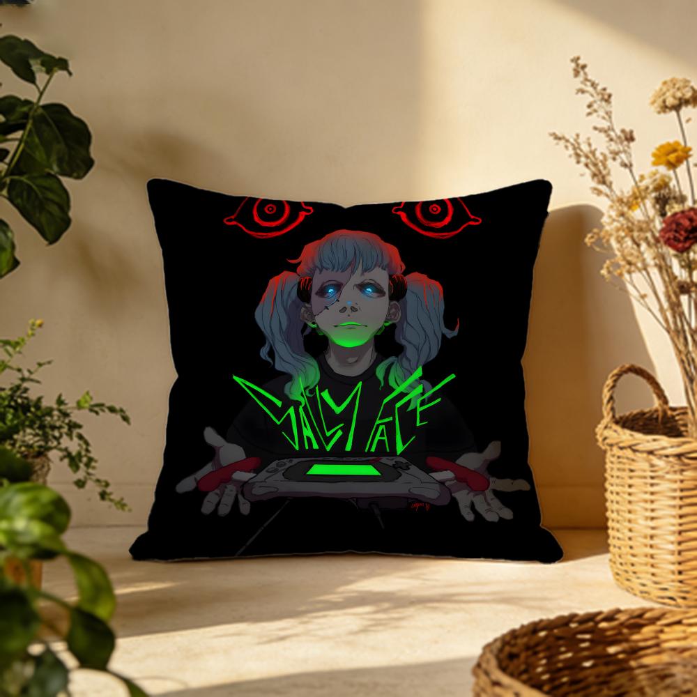 Stylish SSally Facees Cushion Cover Versatile DoubleSided Pillow Case Fit for Sofa Bed Car Daily Decor