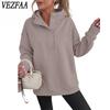 Women's Fashion Casual Solid Color Print Long Sleeve Hooded Hoodies & Sweatshirts