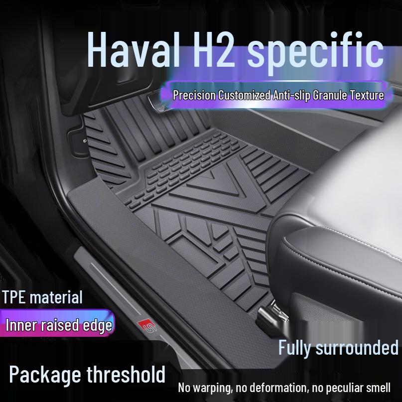 Haval H2/H2S TPE Waterproof Floor Mats: Full Coverage, Anti-Dirt, Door Sill Protection. Upgraded Single Layer