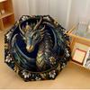 Elegant Dragon Design Printed Umbrella Windproof Folding Umbrella Portable Sun and Rain Umbrella Suitable for Gifting