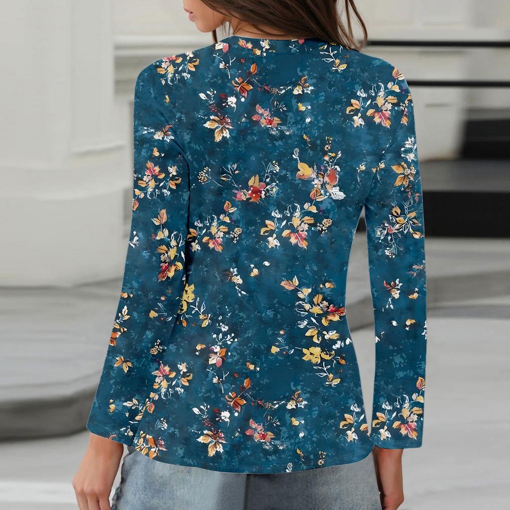 Long Sleeve Shirts For Women Cute Print Graphic Tees Blouses Casual Plus Size Basic Tops Pullover