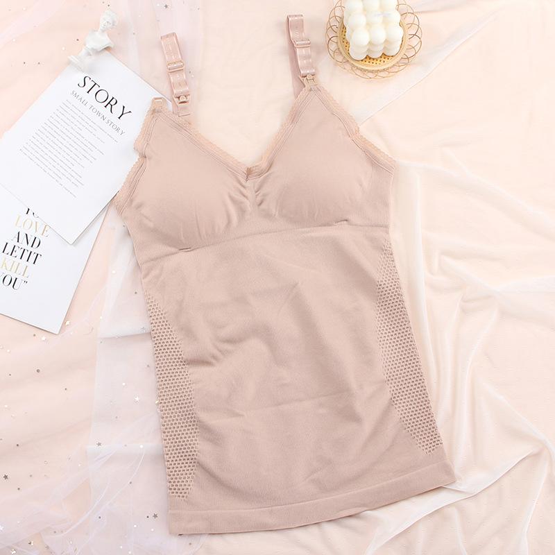 Ön Açık Toka Hamile Hemşirelik Tank Top Uzun Jartiyer Büyük Boy Emzirme Hemşirelik İç Giyim Ücretsiz Sütyen