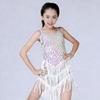 Professional Kids Latin Dance Dress Tassel Ballroom Dance Dress Stage Costume  Children Girls
