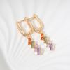 1 Pair Fashion Colorful Geometry Zirconia Dangle Earrings for Women Jewelry Wedding Party Accessories