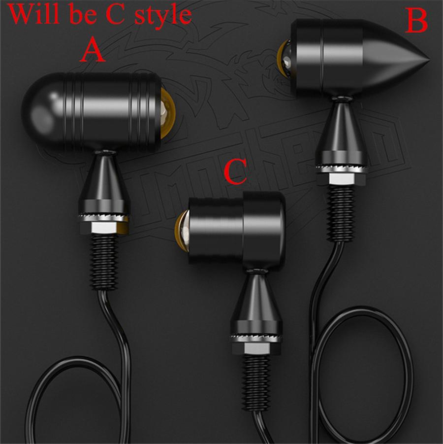 Pair Of Motocycle Mini LED Classical Turn Signal light Indicators  12V CNC 8mm Amber