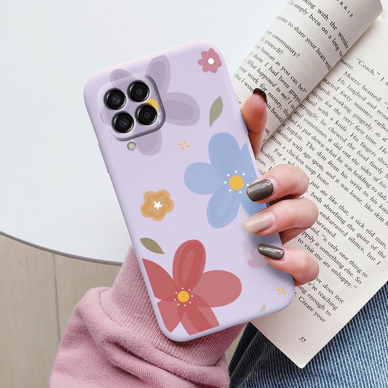 For Samsung Galaxy M33 M53 5G Case Cute Fashion Heart Flowers Soft Silicone Bumper Cover For Samsung M13 M15 M55 M35 Fundas TPU