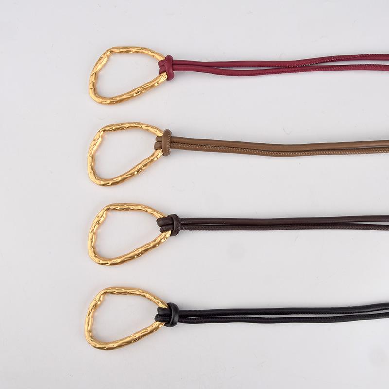 Women's knotted pu leather rope decorative dress classyfashionfashion thin waist chain