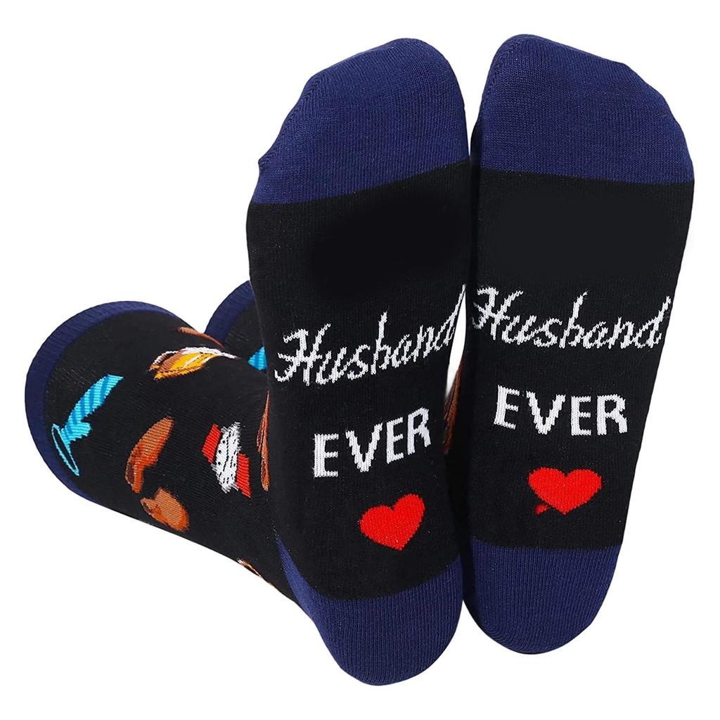 Festives Best Ever Themed Cotton Socks for Women Men Funny Crew Socks For Christmas Birthday Holiday Family Gifting