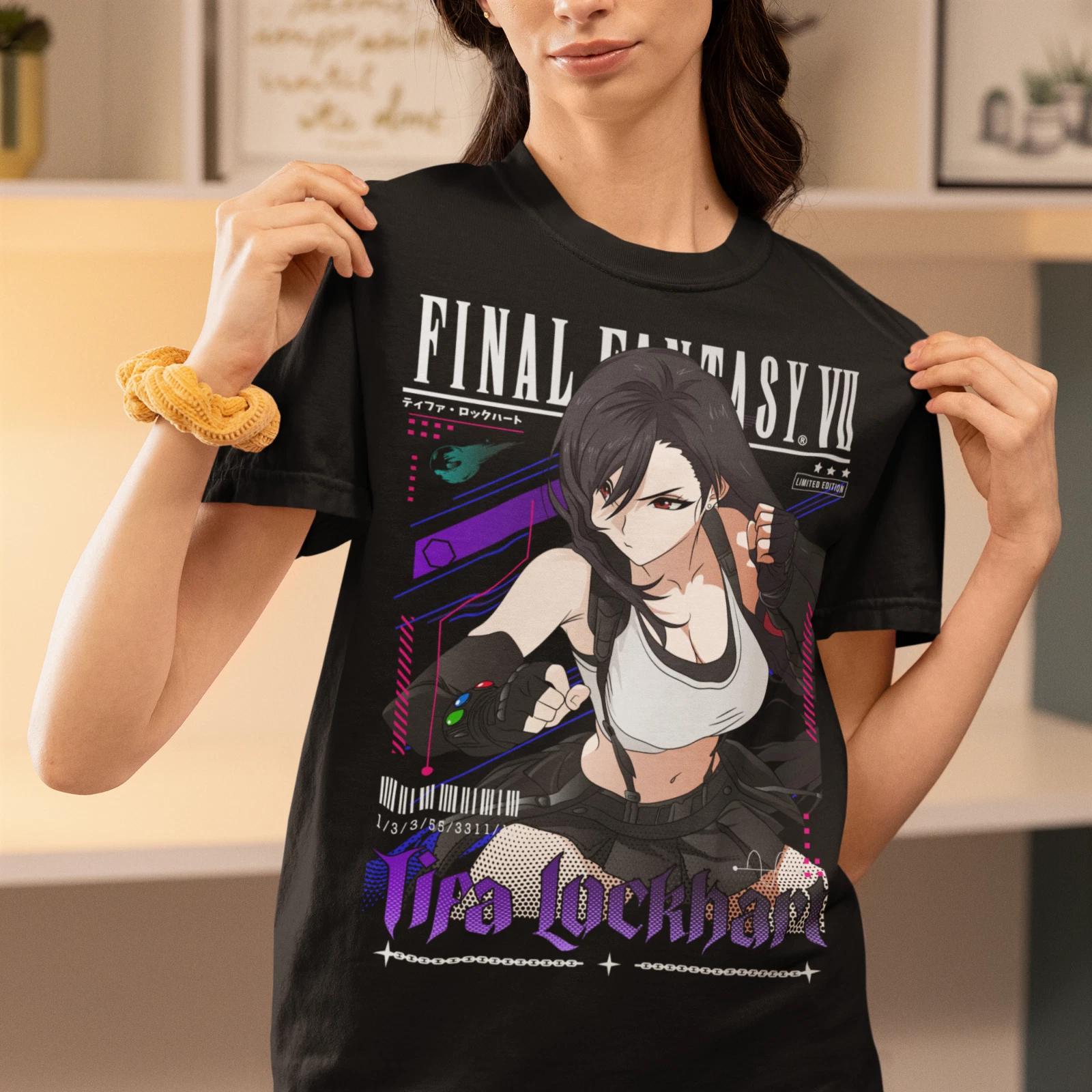 

Tifa Lockhart FF7 Vintage Tshirt Anime T Shirt High Quality Cotton Clothes Oversized Unisex Women Tee Clothing Harajuku Y2k Tops S