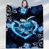 1pc Sea Turtle Print Flannel Blanket, Soft Cozy Throw Blanket Nap Blanket For Travel Sofa Bed Office Home