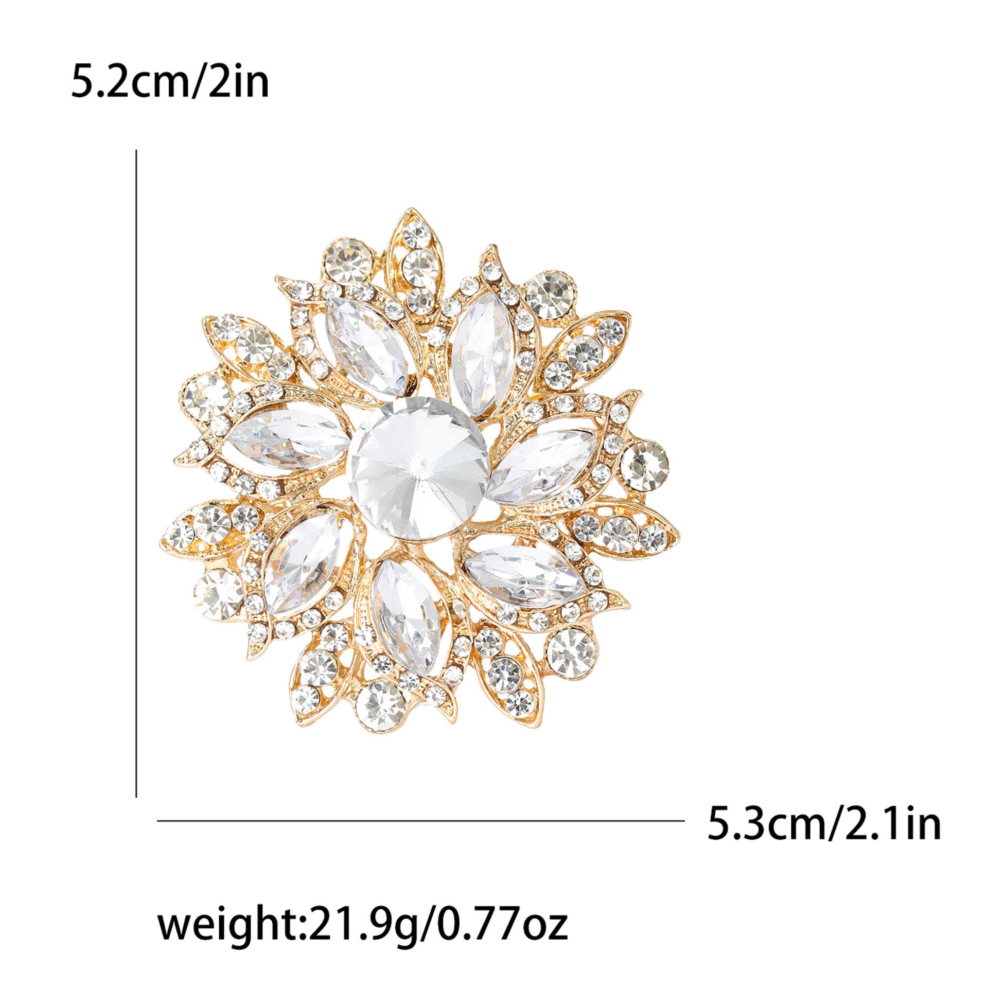 

Брошь-цветок со стразами для женщин, вечерние повседневные булавки, аксессуары, подарки