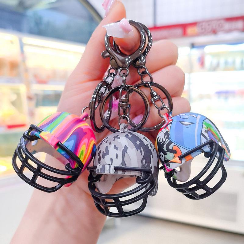 Portachiavi Casco da Rugby Stile Americano Giocattolo in Miniatura