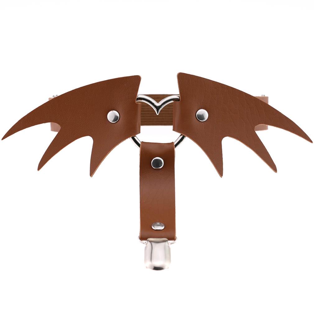 Punk Heart Leather Garter Belt with Wings - Street Style Nightclub Halloween Leg Jewelry Clip