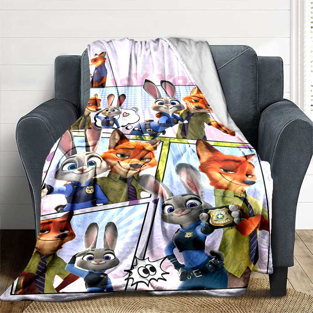 Zootopia Adventure Gift Blanket Warmthful Decor Versatile for Sofa Couch Office Bed Picnics for All Occasions Modern Style Ideal Gift Family Y25
