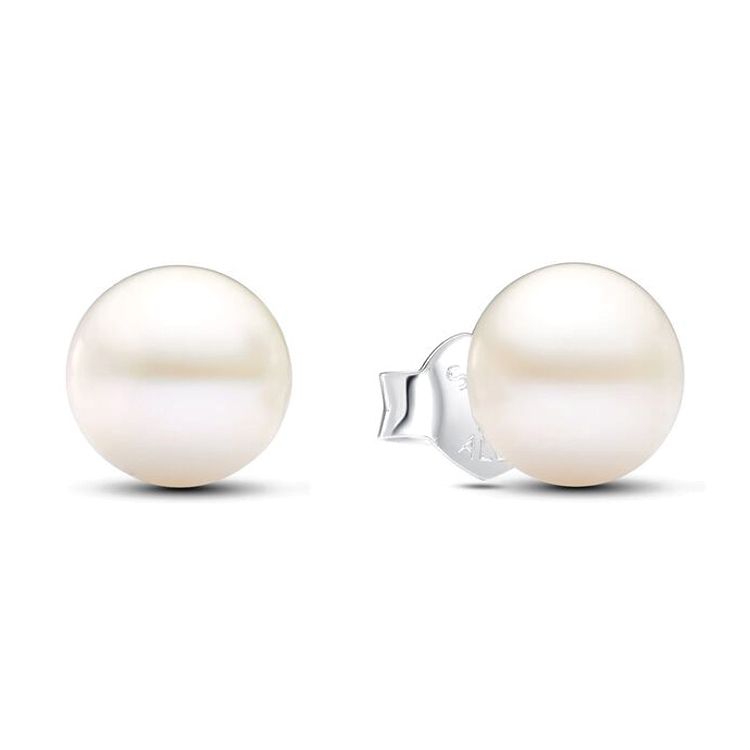 Pandora Pearl Decorated Silver Pearl Earrings Women earrings 293169C01 Box