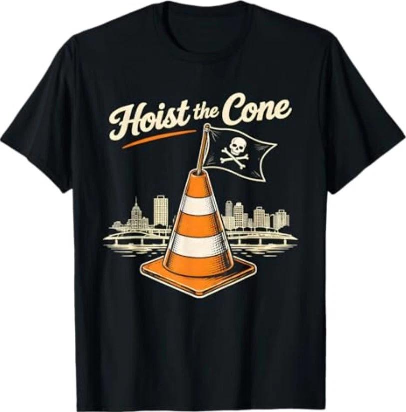 Pirates Hoist The Cone Funny Skyline Humor T-Shirt 2XL