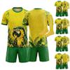Men's Soccer Uniform Set Three Piece Athletic Outfit Team Jersey Shorts Socks Breathable Fabric Lightweight Design for Sports Training