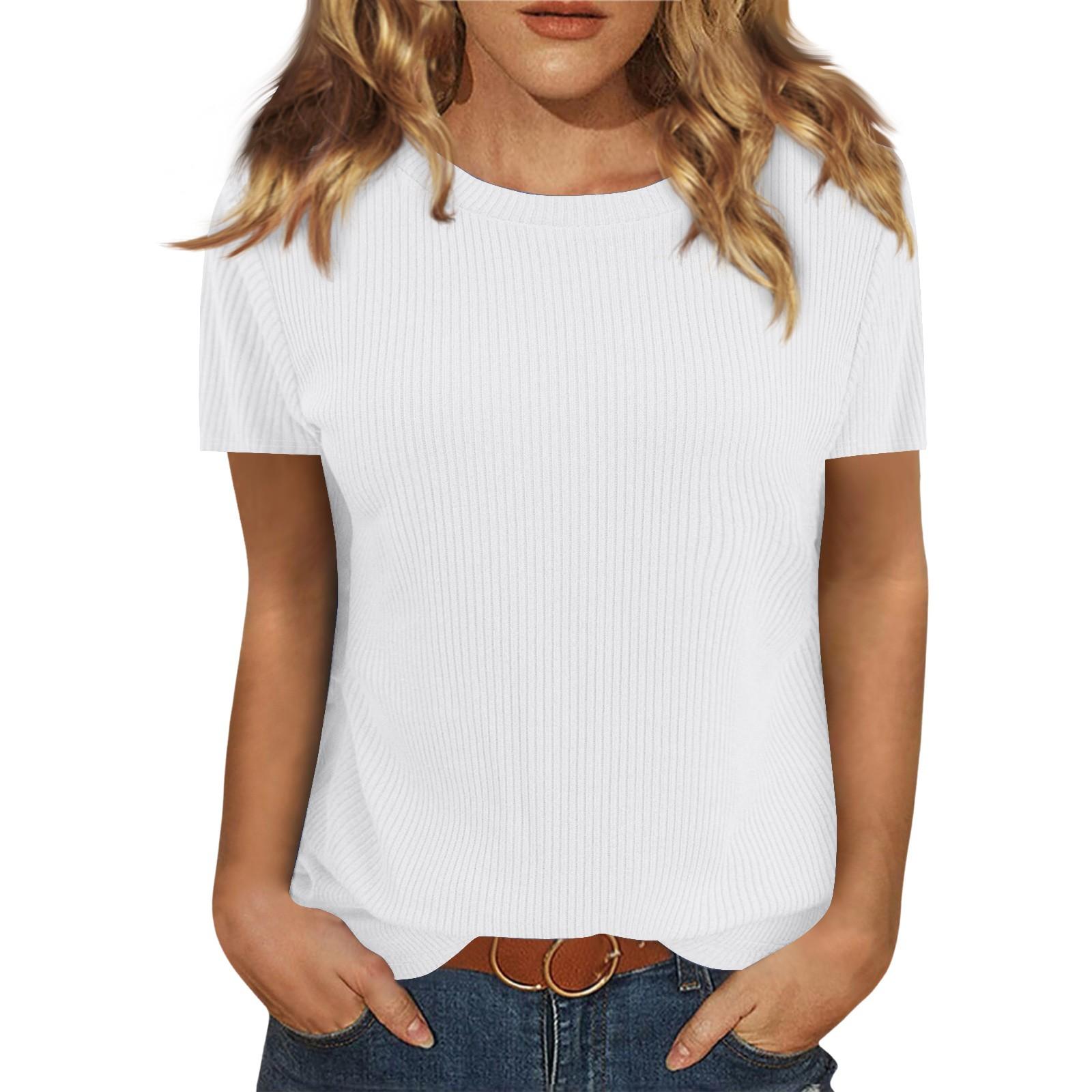 

Футболки для женщин, плиссированные, с V-образным вырезом, нарядные, повседневные блузки с принтом, короткие рукава, летние топы, свободный крой XL белый