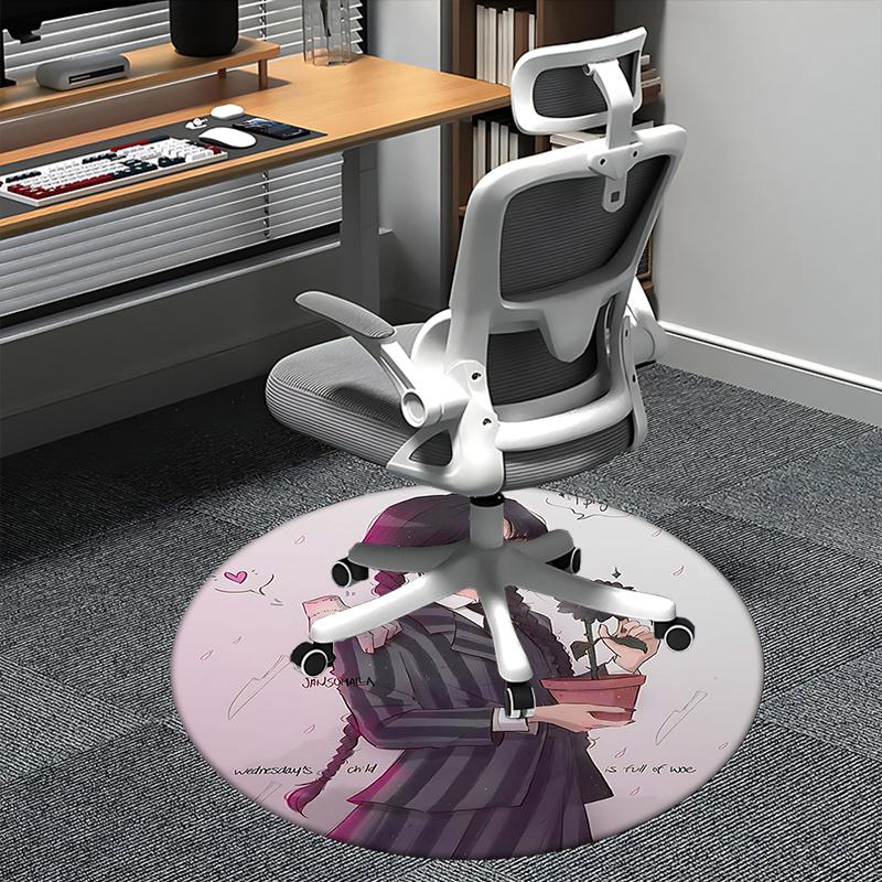 

Середа Аддамс, Готична Мода, Килимок під стілець, Круглий килим, Офісний килим, Можна прати в машині, Нековзкий, Підходить для віталень, спалень 80cm