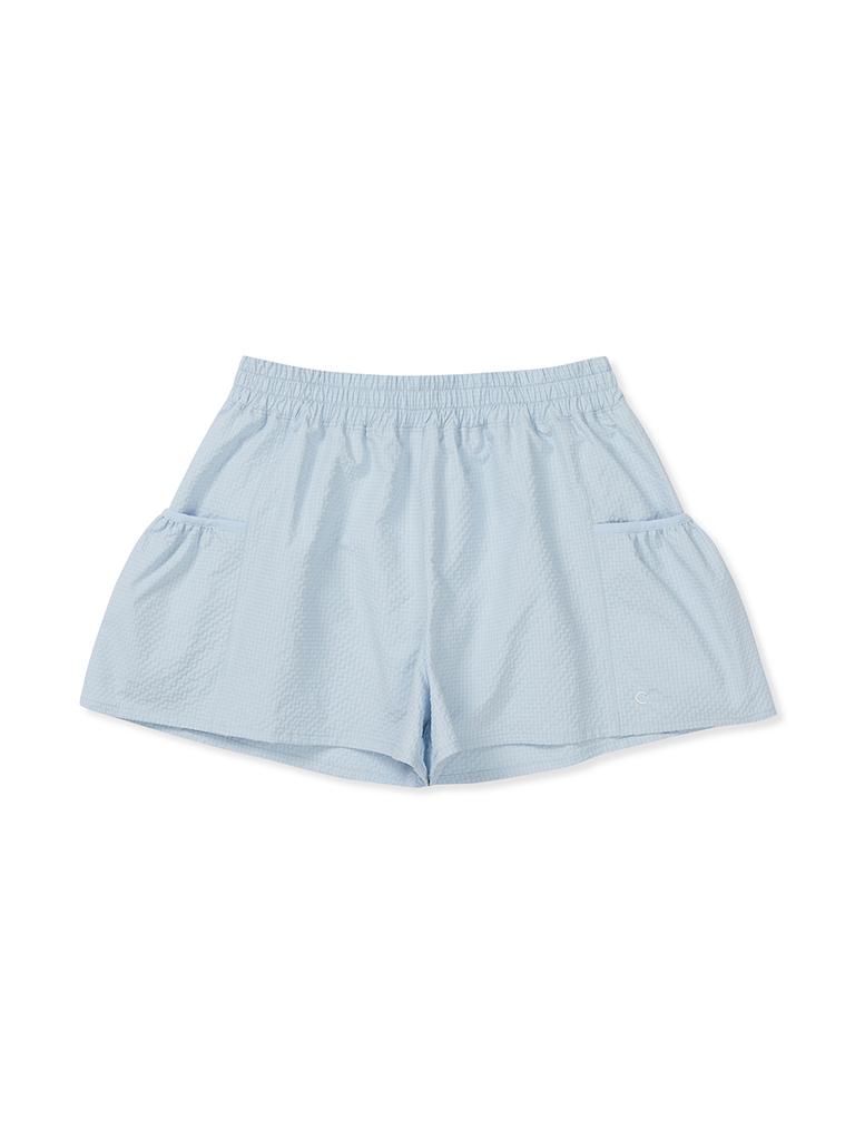 CLOVE [25Ss Clove] Seersucker Culottepants (Sky Blue)