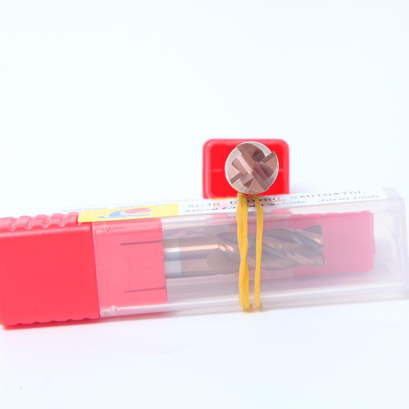 55° 4-Schneiden Vollhartmetall-Schaftfräser aus Wolframstahl, Gerader Schaft, CNC-beschichtet