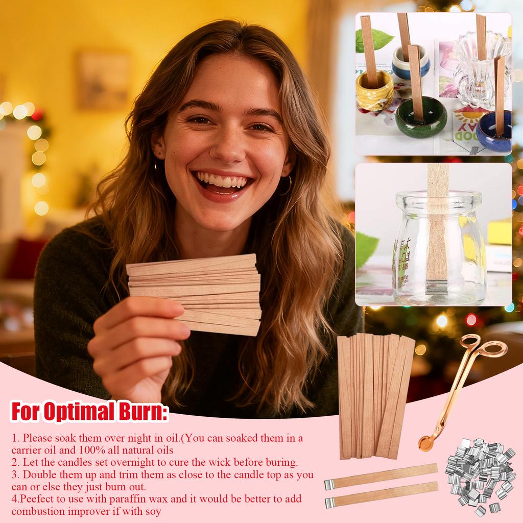 Candle Making Handmade Package, Wood Candle Wick Wood Wick Candle Manufacturing, DIY Crafts